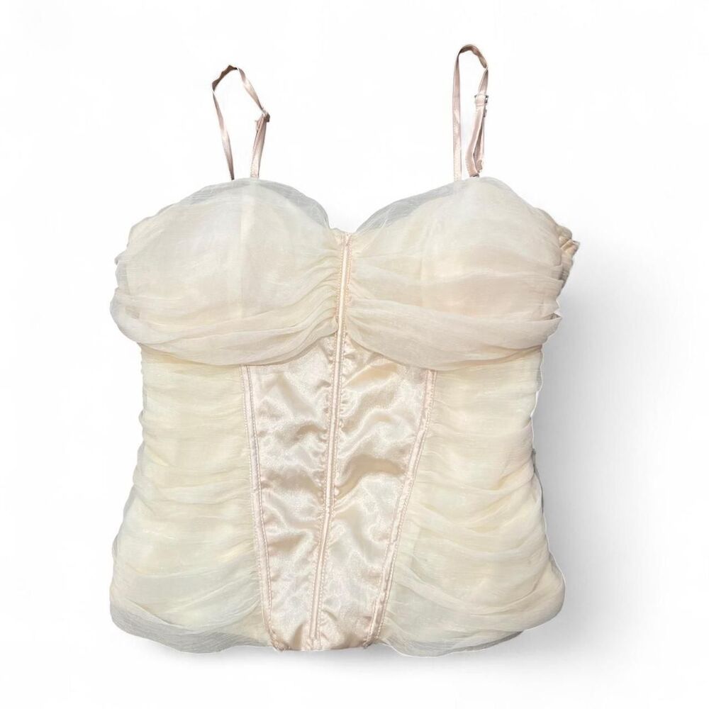 Y2K Coquette Girly Renaissance Lingerie Mesh Corset Top B18